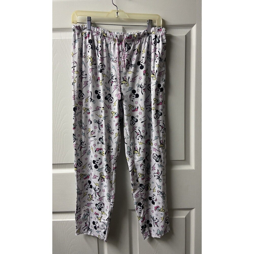 Disney Girls Large Goofy Mickey Minnie Pull On Pajama Pants